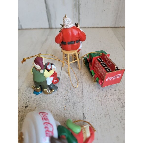 Vintage coca cola delivery truck variety Santa elf walrus ornament Xmas set - Picture 8 of 8
